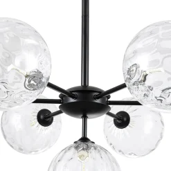 Modern 7-light Hammered Glass Globe Tier Sputnik Chandelier