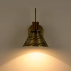 Modern 1-Light Hammered Iron Conical Wall Sconce