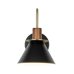 Modern 1-Light Hammered Iron Conical Wall Sconce