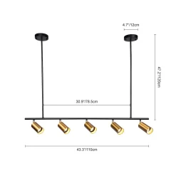 Modern 5-light Island Linear Track Light