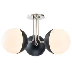 Modern 3-Light Milky Glass Globe Ceiling Light