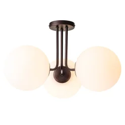 Modern 3-Light Opal Glass Globe Ceiling Light