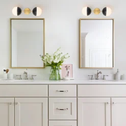 Modern 2-Light Opal Glass Globe Wall Sconce