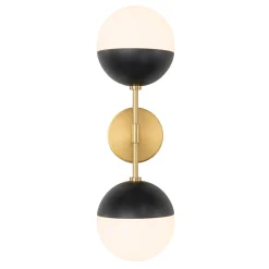 Modern 2-Light Opal Glass Globe Wall Sconce