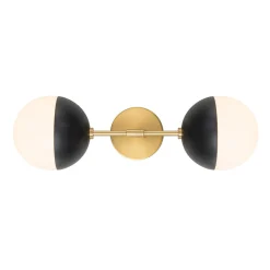 Modern 2-Light Opal Glass Globe Wall Sconce