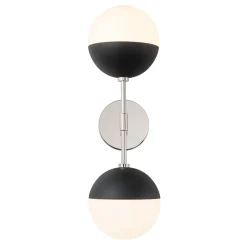 Modern 2-Light Opal Glass Globe Wall Sconce