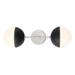 Modern 2-Light Opal Glass Globe Wall Sconce