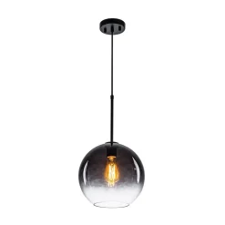 Modern Minimalist 1-light Smoked Grey Tinted Glass Globe Pendant
