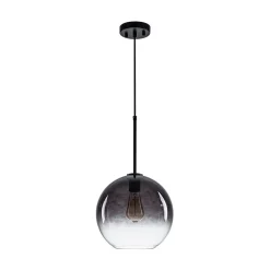 Modern Minimalist 1-light Smoked Grey Tinted Glass Globe Pendant