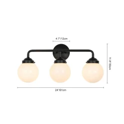 Modern Shine Opal Glass Globe Bathroom Vanity Wall Light