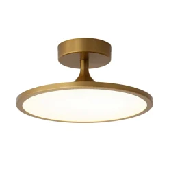 Modern Simple Brass Round Dimmable LED Semi Flush Mount