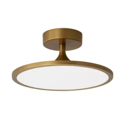 Modern Simple Brass Round Dimmable LED Semi Flush Mount