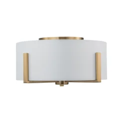 Modern Wide Drum Fabric Cage Flush Mount Light