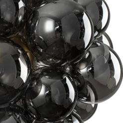 Moody Luxe Cluster Smoked Glass Bubble Sphere Chandelier