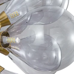 Morandi 18-Light Cluster Lavender Gray Glass Bubble Chandelier