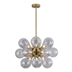 Morandi 18-Light Cluster Lavender Gray Glass Bubble Chandelier