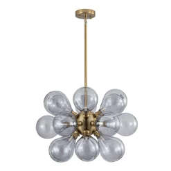 Morandi 18-Light Cluster Lavender Gray Glass Bubble Chandelier