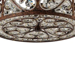 Moroccan Antique Crystal Drum Cage Semi Flush Mount
