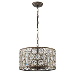 Moroccan Glam Vintage Crystal Drum Lantern Pendant