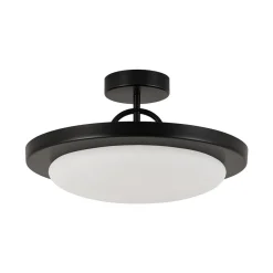 Nordic Black White Dimmable LED Round Semi Flush Mount