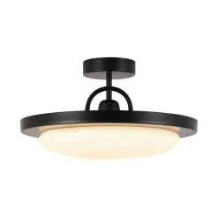 Nordic Black White Dimmable LED Round Semi Flush Mount