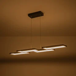 (OpenBox) Black 4-light Rectangular Dimmable LED Kitchen Island Pendant