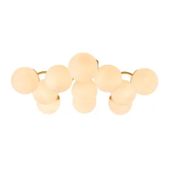 (OpenBox) Bloom Brass Frosted Glass Bubble Semi Flush Chandelier