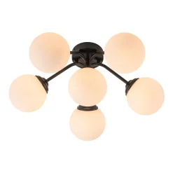 (OpenBox) Bloom Brass Frosted Glass Bubble Semi Flush Chandelier