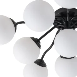 (OpenBox) Bloom Brass Frosted Glass Bubble Semi Flush Chandelier