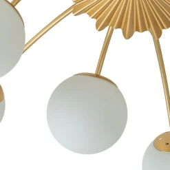 (OpenBox) Blossom 12-Light Opal Glass Bubble Semi Flush Chandelier