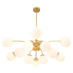 (OpenBox) Blossom 12-Light Opal Glass Bubble Semi Flush Chandelier