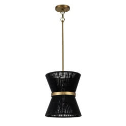 (OpenBox) Boho 2-Tier Woven Thread Tapered Drum Pendant Light