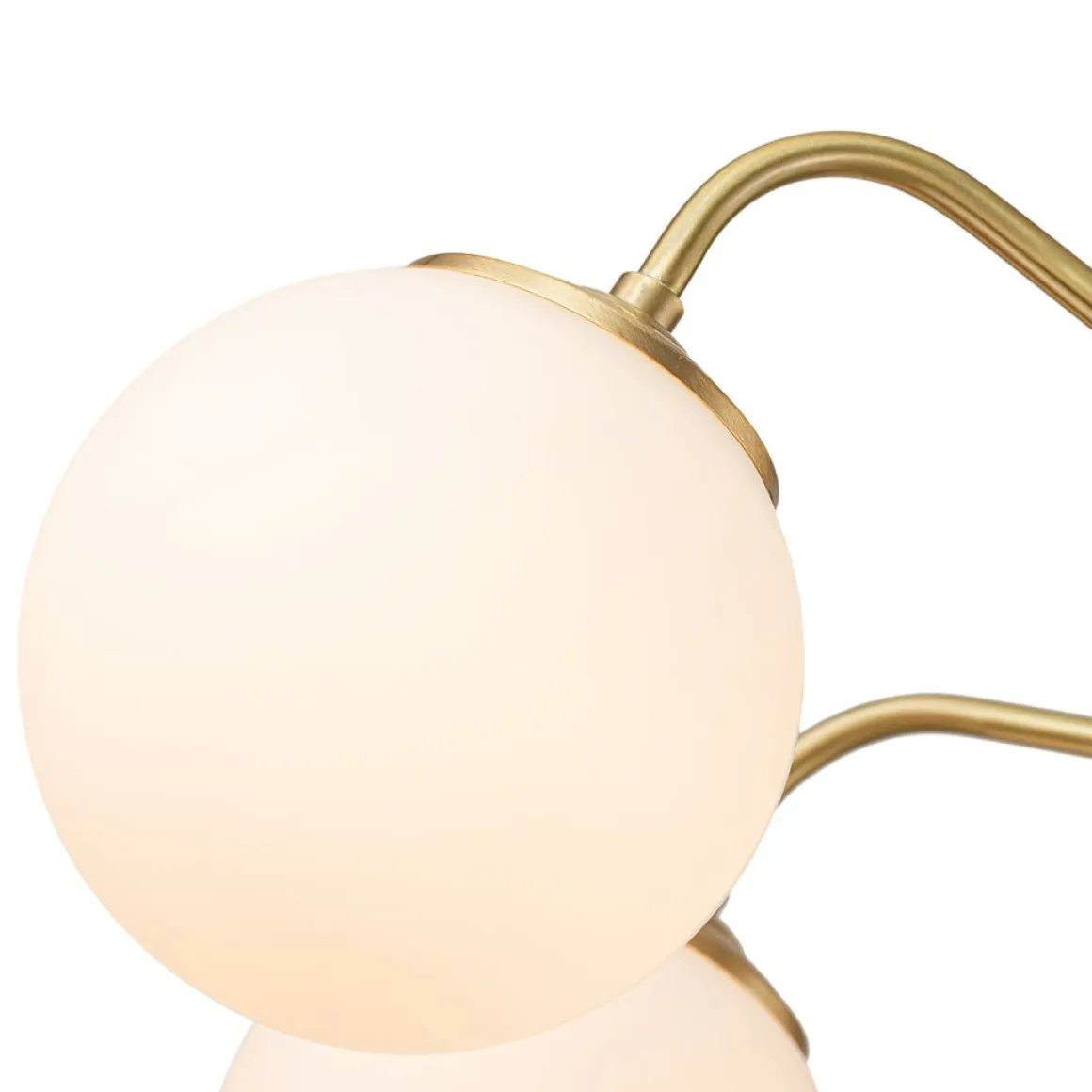 (OpenBox) Brass 6-Light Milky White Globe Round Chandelier