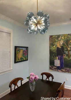 (OpenBox) Cluster Blue Glass Bubble Chandelier