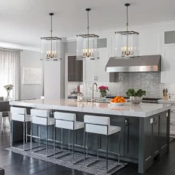 (OpenBox) Contemporary Glass Wide Square Lantern Pendant Chandelier
