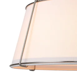 (OpenBox) Contemporary Wide Linen Drum Brass Semi Flush Mount