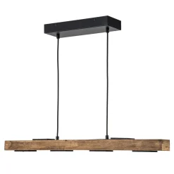 (OpenBox) Dimmable LED Linear Oak Wood Kitchen Island Pendant