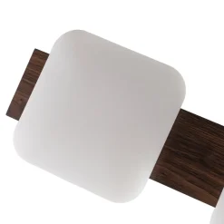 (OpenBox) Dimmable LED Walnut Wood Grain Linear Island Chandelier