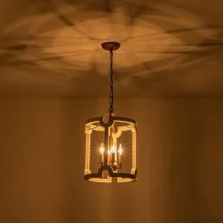 (OpenBox) Farmhouse Wood Cylinder Pendant Light