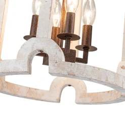 (OpenBox) Farmhouse Wood Cylinder Pendant Light