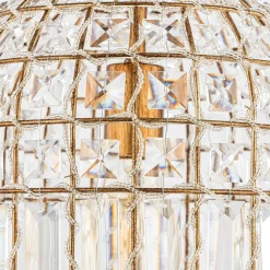 (OpenBox) French Antique Brass Crystal Cage Chandelier
