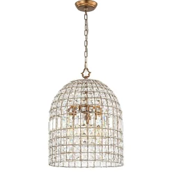 (OpenBox) French Antique Brass Crystal Cage Chandelier
