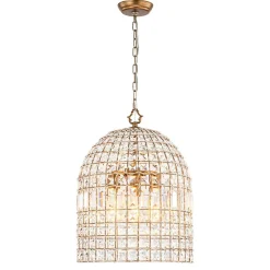 (OpenBox) French Antique Brass Crystal Cage Chandelier