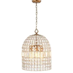 (OpenBox) French Antique Brass Crystal Cage Chandelier