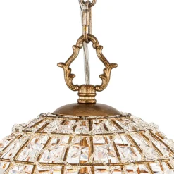 (OpenBox) French Antique Brass Crystal Cage Chandelier