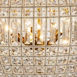 (OpenBox) French Antique Brass Crystal Globe Chandelier