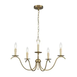(OpenBox) French Farmhouse 5-Light Brass Candle Style Chandelier