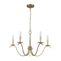 (OpenBox) French Farmhouse 5-Light Brass Candle Style Chandelier