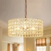 (OpenBox) French Luxury Brass Crystal Drum Cage Chandelier