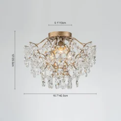 (OpenBox) Glam Bloom Draped Crystal Accented Semi Flush Mount